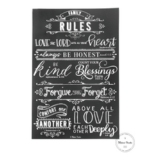 Carregar imagem no visualizador da galeria, Family Rules - Mesh Stencil 12x18