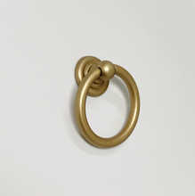Carregar imagem no visualizador da galeria, Capri Brushed Gold Cup Drawer Pull, Ring Pull or Round Cabinet Knob