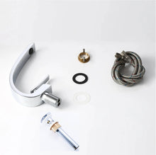 Cargar imagen en el visor de la galería, Chrome Bathroom Sink Faucet Single Handle Single Hole Lavatory Faucet with overflow pop up drain