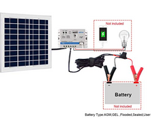 Carregar imagem no visualizador da galeria, ACOPower 15W 12V Solar Charger Kit, 5A Charge Controller with Alligator Clips