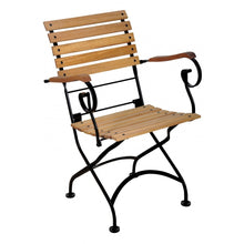 Carregar imagem no visualizador da galeria, Seven Piece Dining Set with 32 x 72" African Teak Slat Top Table and Four Side Chairs and 2 Armchairs