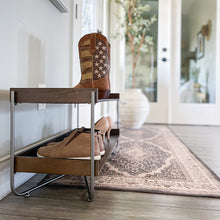 Carregar imagem no visualizador da galeria, Modern Wood and Metal Shoe Rack