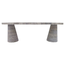 Carregar imagem no visualizador da galeria, Silver Travertine Vein-cut Coffee Table Conic legs Honed (W)24" (L)48" (H)16"
