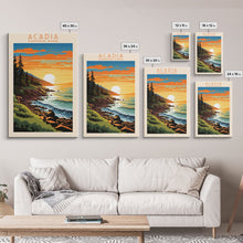 Carregar imagem no visualizador da galeria, Acadia National Park, Framed Wall Art Canvas Print, Travel Poster, Travel Art, Roadtrip Decor, Cool Wall Art, Retro State Park Art, Pop Art