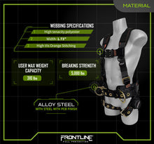 Load image into Gallery viewer, Frontline 100CTB Combat Construction Full Body Harness with Tongue Buckle Legs and Trauma Straps 3X/4X
