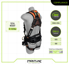 Load image into Gallery viewer, Frontline 100CTB Combat Construction Full Body Harness with Tongue Buckle Legs and Trauma Straps S