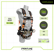 Load image into Gallery viewer, Frontline 100RCTB Combat Reflective Construction Full Body Harness with Tongue Buckle Legs and Trauma Straps S