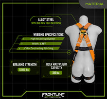 Carregar imagem no visualizador da galeria, Frontline 100VTB Combat Economy Series Full Body Harness with Tongue Buckle Legs (Uni) Universal