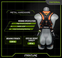 Load image into Gallery viewer, Frontline 105CFTB Combat Vest Style Harness with Front Side D-Rings and Suspension Trauma Straps 2X/3X