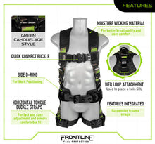 Load image into Gallery viewer, Frontline 110CTB-CF Camouflage Full Body Harness with Aluminum Hardware and Suspension Trauma Straps XL/2X