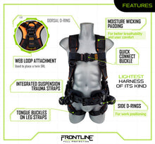 Load image into Gallery viewer, Frontline 110CTB Combat Lite Full Body Harness all Aluminum Hardware and Suspension Trauma Straps XL/2X