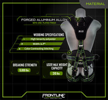Carregar imagem no visualizador da galeria, Frontline 200RE Elite Lite Climbing/Rescue Full Body Harness with Aluminum Quick Connect Buckles 2XL/3XL