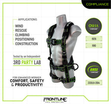Carregar imagem no visualizador da galeria, Frontline 200RE Elite Lite Climbing/Rescue Full Body Harness with Aluminum Quick Connect Buckles 2XL/3XL