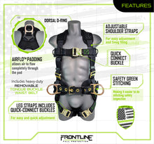 Carregar imagem no visualizador da galeria, Frontline 350CQC Patriot Construction Harness with Airflo and Quick Connect Buckles - Made in USA Universal