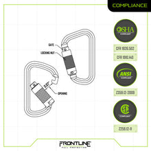 Load image into Gallery viewer, Frontline CAQ117 Aluminum Quarter Turn Locking Carabiner