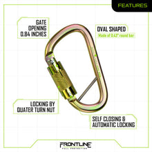 Load image into Gallery viewer, Frontline CSQ184 Steel Quarter Turn-locking Carabiner