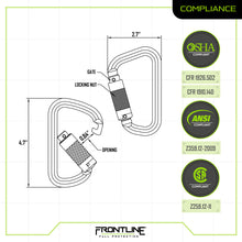 Load image into Gallery viewer, Frontline CSQ184 Steel Quarter Turn-locking Carabiner