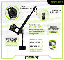 Load image into Gallery viewer, Frontline DAN75RA-US Patriot Confined Space Davit with 50' 3-Way Retrieval System - Made in USA