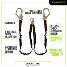 Load image into Gallery viewer, Frontline K100-62R Combat Compliance Kit - Harness, 6' Double Rebar Hook Leg Lanyard and Drawstring Bag
