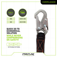 Load image into Gallery viewer, Frontline LIS62S Combat 6' Double Leg Snaphook Lanyard with Internal Shock Absorber
