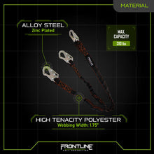 Load image into Gallery viewer, Frontline LIS62S Combat 6' Double Leg Snaphook Lanyard with Internal Shock Absorber