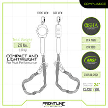Load image into Gallery viewer, Frontline RPA091TB Tie Back Single Leg Web 9' SRL with Tie Back Hook End