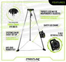 Carregar imagem no visualizador da galeria, Frontline TAN07RA-US Patriot 7' Confined Space Tripod with 3-Way Retrieval System - Made in USA