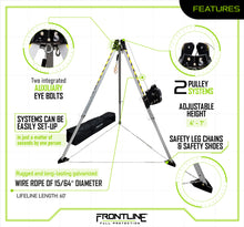 Cargar imagen en el visor de la galería, Frontline TAN07RU MEGApod Confined Space Kit 7' Aluminum Tripod with 60' Winch