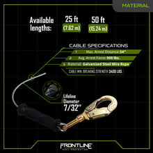 Cargar imagen en el visor de la galería, Frontline RPGLE Leading Edge Cable Single Leg SRL with Steel Snap Hook End