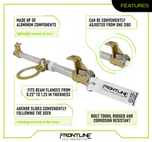 Cargar imagen en el visor de la galería, Frontline ST14SA Easy Slider Beam Walker Anchor for 3.5?? - 14?? Wide I-Beams