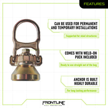 Carregar imagem no visualizador da galeria, Frontline STWD5K ALPHA Swivel 5k Steel Anchor with Weld-on Puck