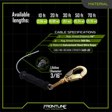 Carregar imagem no visualizador da galeria, Frontline RPG Cable Single Leg SRL with Steel Snap Hook End
