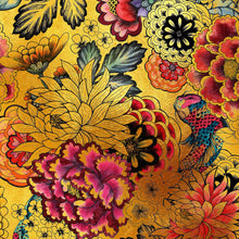 Carregar imagem no visualizador da galeria, Japanese Art Koi Fish Peel and Stick Wallpaper. Gold Flowers Background. Removable Wall Mural #6192