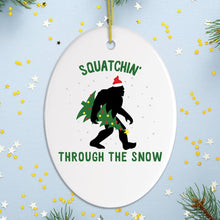 Load image into Gallery viewer, Squatchin Through The Snow Funny Christmas Ornament