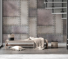 Carregar imagem no visualizador da galeria, Rustic Metal Steel 3D Wallpaper Mural. #6752