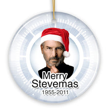 Load image into Gallery viewer, Steve Jobs Merry Stevemas Memorial Christmas Ornament, Gift for Technology Company Founder