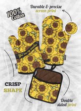 Load image into Gallery viewer, Sunflower You Are My Sunshine Oven Mitts And Potholder Set