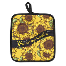 Load image into Gallery viewer, Sunflower You Are My Sunshine Oven Mitts And Potholder Set