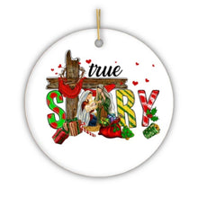 Carregar imagem no visualizador da galeria, True Story Joseph and Mary Holiday Festive Christmas Ornament, Christian Nativity Gift