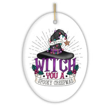 Carregar imagem no visualizador da galeria, We Witch You a Spooky Creepmas Ornament, Whimsical Halloween Christmas Decoration