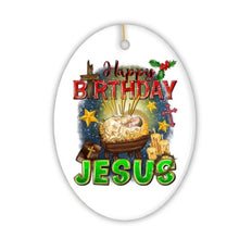 Cargar imagen en el visor de la galería, Happy Birthday Jesus Christmas Ornament, Nativity Religious Decor
