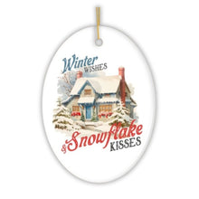Carregar imagem no visualizador da galeria, Winter Wishes and Snowflake Kisses Vintage Christmas Ornament