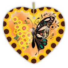 Load image into Gallery viewer, Sunflower Butterfly Artistic Ornament