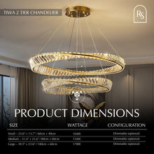 Load image into Gallery viewer, Tiwa 2-Tier Chandelier