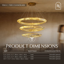 Carregar imagem no visualizador da galeria, Tiwa 3-Tier Chandelier
