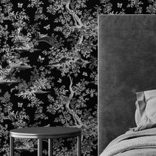 Carregar imagem no visualizador da galeria, Black and White Toile De Jouy Vintage Wallpaper Mural. #6728