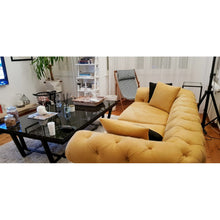 Load image into Gallery viewer, Marble Coffee Table Rectangular Polished Black Metal Legs