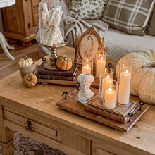 Carregar imagem no visualizador da galeria, Rustic Wood and Metal Trays, Set of Two