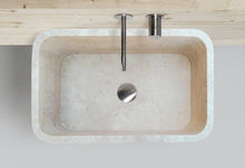 Load image into Gallery viewer, Troia Light Travertine Rectangular Farmhouse Kitchen Sink Honed (W)18" (L)30" (H)10"
