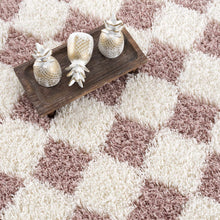Load image into Gallery viewer, Atira Pink Checkered Shag Rug